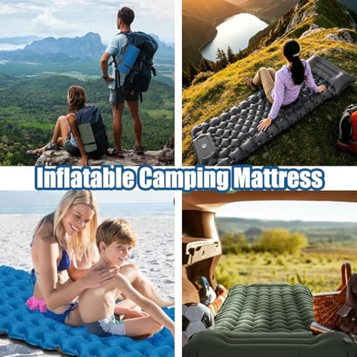 huiziyi Camping Mat, Durable Compact Ultralight Sleeping Mat, Waterproof Camping Air Mattress for Adults Kids, Sleeping Pad with Pillow for Camping, Backpacking, Hiking, Traveling, Tent Trap — view 6