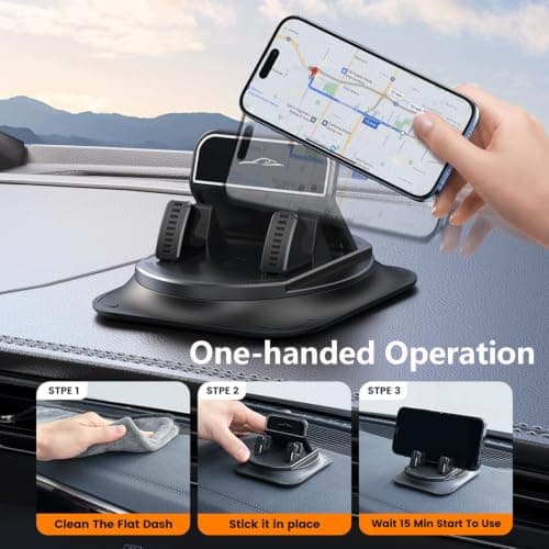 KQLHLHDYZ Car Phone Holder 360 Degree Rotation, Non-slip Car Navigation Mount, Car Phone Mount with Double Layer Pad, Universal for Most Cars, SUVs, Trucks — view 5