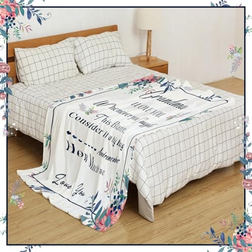 NlsqEU Grandma Birthday Gift - Flannel Blanket for Granny, Nan - 59 * 51 Inch (English) — view 5