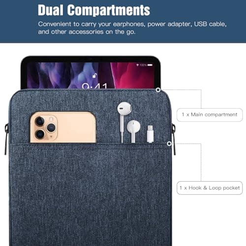 TiMOVO 9-11" Tablet Sleeve Bag, Dusty Blue — view 4