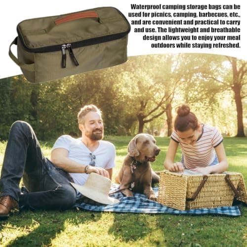 Camping Cookware Storage Bag 7.48inch Camping Utensils Storage Bag with Comfortable Handle For Picnic Barbecue Tableware Plates Pots Pans Pack Travel Carrier Crate — view 3