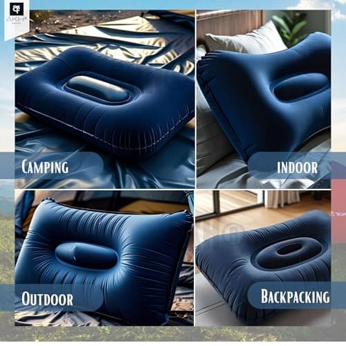 AKH® Inflatable Pillow 36 × 23 cm | Compact Portable Travel & Camping Air Cushion Neck Pillow | Lightweight Inflatable Headrest for Car, Flight & Outdoors — view 5