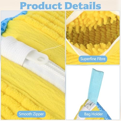 BieMian 360° Zipper Mesh Shoe Wash Bag for Machine - Yellow — view 6