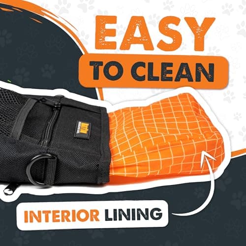 Mighty Paw Dog Treat Pouch 2.0 | Pet Training Hands-Free Snack Bag w/Strap. Holds 2 Cups Kibble, Poop Bags, Phone & Keys. Magnetic Clasp & Waist Belt Clip. Includes 1 Roll of Poop Bags - Bag Clip — view 3