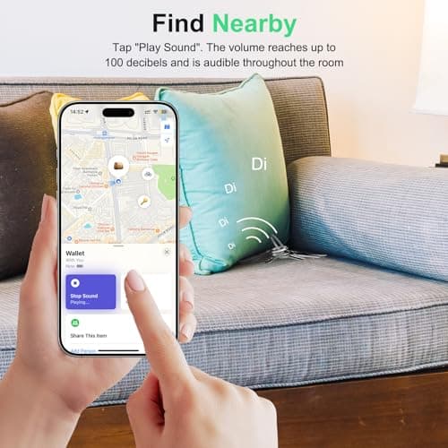 Bnlei Air Tracker Tag Works with Apple Find My (iOS Only) Includes Replaceable Battery, Bluetooth Smart Item Locator Key Finder for Keys, Luggage, Wallet, Car, Bicycle (4-Pack-Black) — view 3