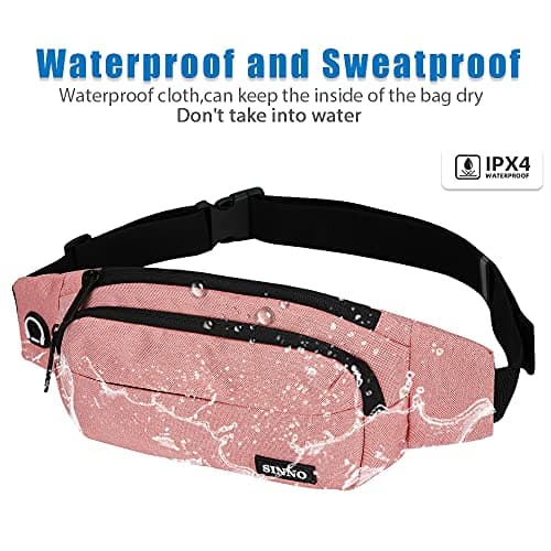 SINNO Fanny Packs for Women Men Waist Pack Fashionable Waterproof Gifts for Running Sport Workout Hiking Travel Walking Waist Pack Phone Bags Wallets Purse Carrying All Phones — view 5