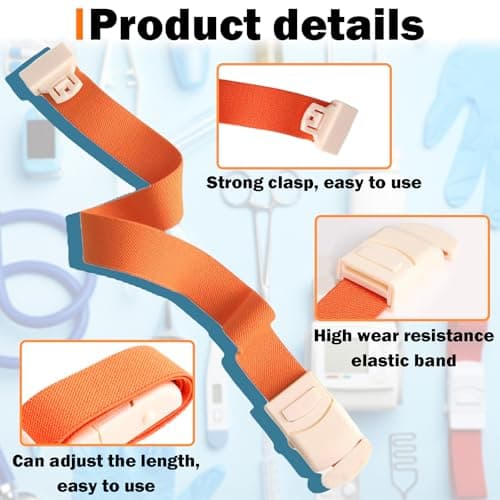 10pcs Tourniquet, Torniquetes, Tourniquets for Nurses, Torniquetes Medical, Equipped with A Quick Release Buckle and Latex Free Polyester Elastic Band, Outdoor First Aid for Adults and Children — view 3