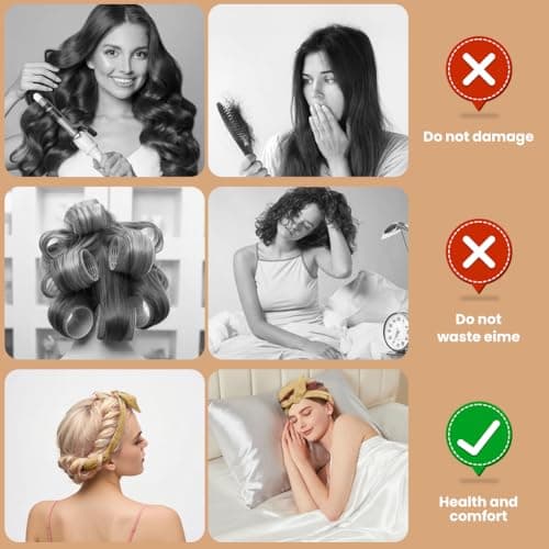 BUTBU Heatless Curlers Headband, 7PCS No Heat Hair-Curlers and Rollers — view 4