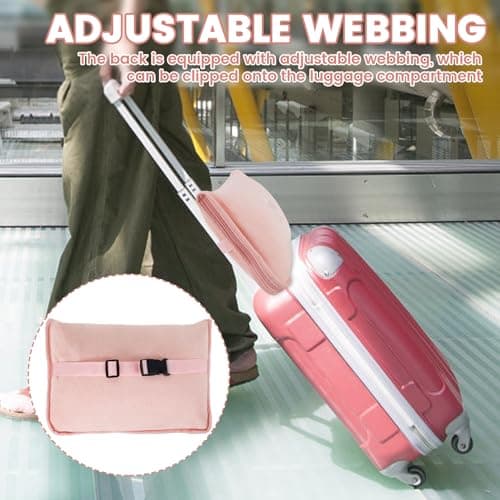 Eyoulife Travel Blanket 127×165cm Soft & Warm Airplane Blanket with Luggage Sleeve & Backpack Clip, Portable Travel Pillow for Airline Business Trip and Office (Pink) — view 6