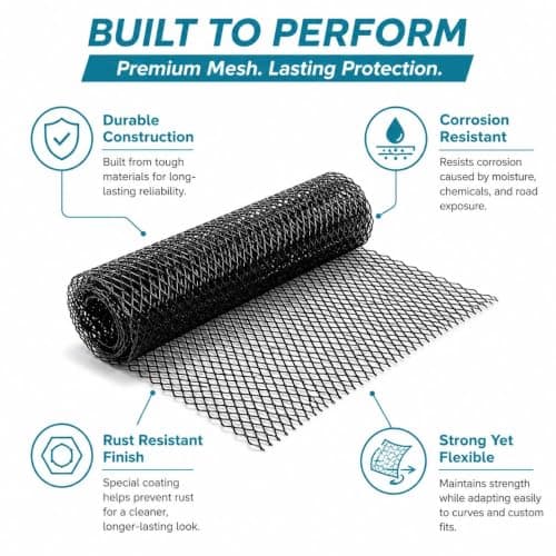 100x30cm Black Aluminium Alloy Mesh, Universal Automotive Grille Net for Car Bumper Hood Vent, Durable Black Mesh Screen for Vehicle Opening Body Kit — view 3