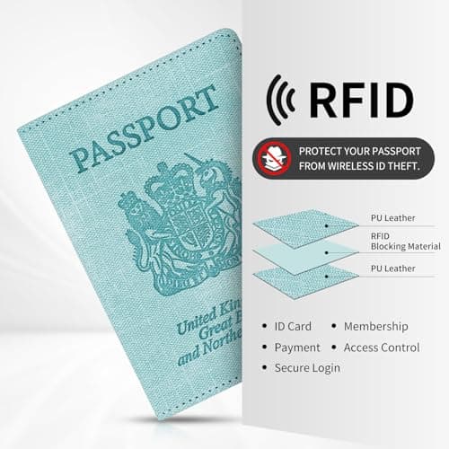 Cinocratic RFID Blocking Passport Holder Cover & Travel Wallet - PU Leather Organiser for Credit Cards, Boarding Pass and ID Cards | Travel Accessories for Men&Women (Green) — view 3