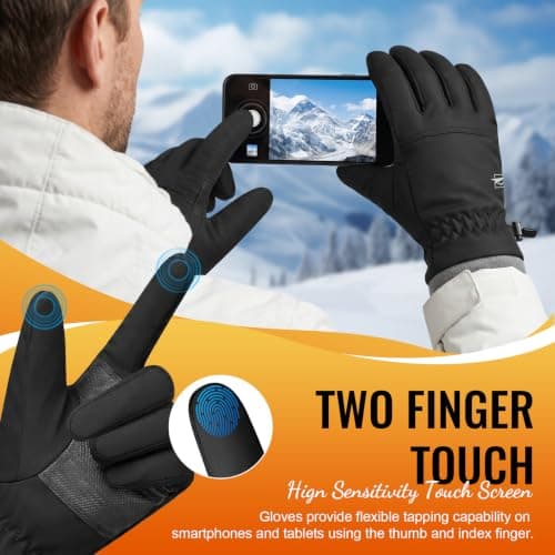 Yobenki Thermal Gloves for Men Women, Touchscreen Winter Gloves — view 3