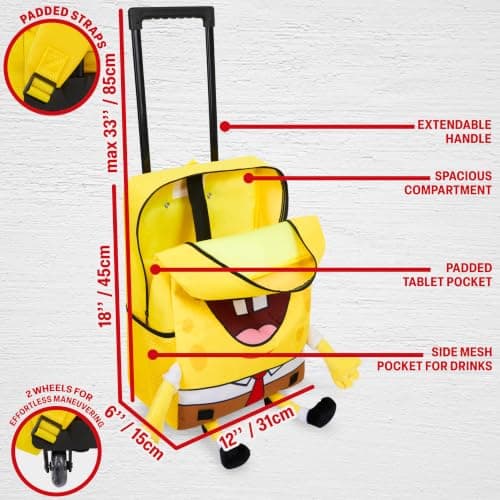 Get Trend Spongebob Squarepants Boys 3D Trolley Bag for Travel & School — view 4