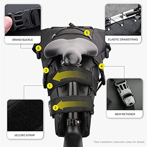 Rhinowalk Bike Saddle Bag 10/13L Waterproof Bicycle Under Seat Bag Cycling Storage Bag for Mountain Road Bike — view 3