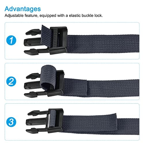 sourcing map Utility Strap with Buckle 1x40 Inch Polyester Quick Release Adjustable Belt for Travel Outdoor Bag Luggage Packing (Navy Blue, Pack of 2) — view 4