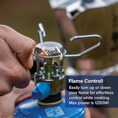 Campingaz Bleuet Micro Plus Camping Stove, lightweight 1-burner Gas Stove, high power 1250 watts, for camping, festivals, hiking, runs off CV 470 gas gartridges, Blue — view 4