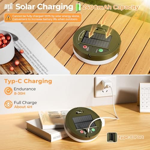 Famgoods Multicolor Solar Camping Lights, 10m Solar &USB Recharge — view 3