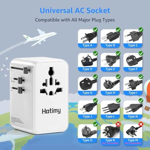 100W GaN Universal Travel Adapter Worldwide, International Travel Plug Adapter with 2PD USB-C & 2QC USB-A, All in One Universal Plug Adapter with Dual 10A Fuses for Laptops, Tablets, Phones — view 3
