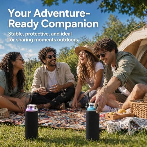 Premium Neoprene Water Bottle Carrier Bag 3 Pack, Insulated Portable Sleeve Cover with Durable Handle, Compatible with 18.5 oz Glass and Stainless Steel Bottles for Hiking, Gym, Travel — view 5
