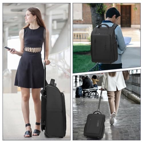 RUCYEN Rolling Backpack,Waterproof Backpack with Wheels for Business and Travel Commuter, Carry on Backpack with Laptop Compartment,Wheeled Backpack for Adults (B-18inch) — view 6
