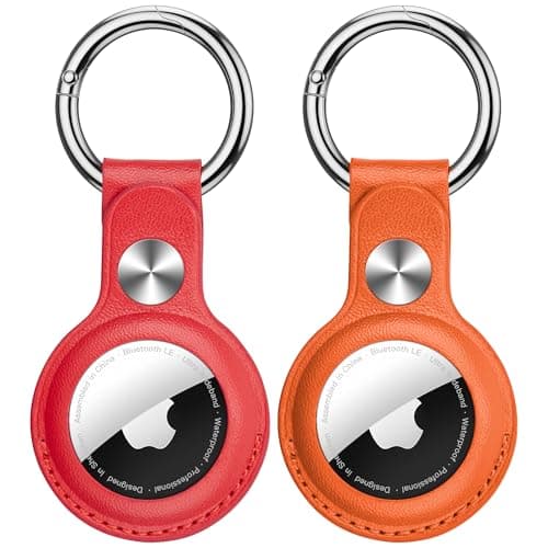Citymore for AirTag Holder 2-Pack,PU Leather Airtag Keyring,Anti-Lost,Scratch-Resistant Airtags Case for Apple AirTags –for Keys,Pets,Backpack,Luggage