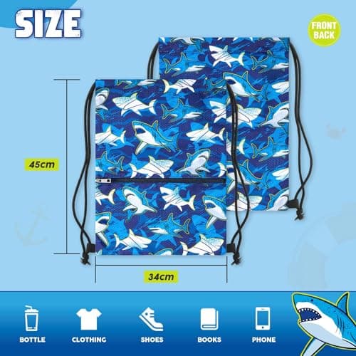 WAWSAM Kids Drawstring Gym Bag with Zippered Pocket String Backpack — view 4