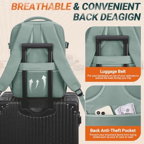 xlodea for Ryanair Cabin Bags 40x30x20 Underseat Cabin Bag Carry-ons Hand Luggage Bag Waterproof Travel Backpack Cabin Size Ryanair Backpack with USB Charging Port, Anti Theft Pocket, Trolly Sleeve — view 5