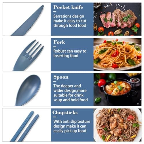 Large Reusable Travel Cutlery Set with Case, Cutlery for Lunch Accessories — view 6
