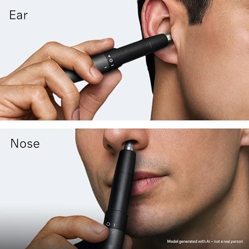 Braun Ear & Nose Trimmer, Pocket Size, Dual Blades, SkinGentle Technology, Washable Blades, Compact & Easy On The Go, AAA Battery Included, EN21, Grey — view 5