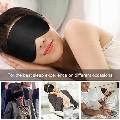 Gritin Silk Sleep Mask, Eye Mask for Sleeping, 100% Real Natural Silk — view 3