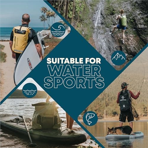Waterproof Dry Bag - 20L Roll Top with Zip Pocket for Kayaking and Boating — view 6