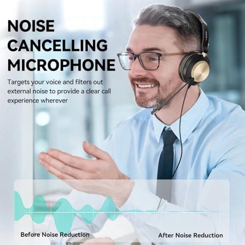 Wantek USB Headset with Microphone for Laptop,PC Headphones with Noise Cancelling Mic,USB-A/Type-C/3.5mm Jack 3-in-1 Computer headsets with Volume Control & Mute for Zoom,Skype,Call Centre,Home Office — view 2