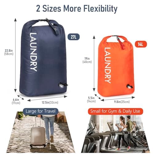 WiseBoy 2 Pack Travel Laundry Bag, Waterproof Compression Laundry Bags — view 4