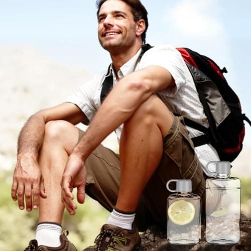 Toyvian 2Pcs Flat Water Bottle Travel Bottle Large Capacity Tritan — view 6