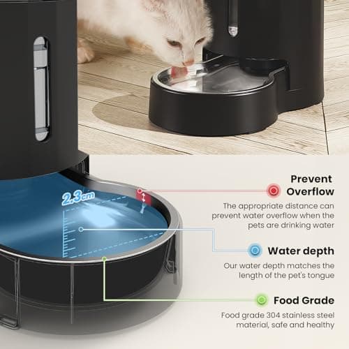 JUNSPOW 4L Gravity Pet Water Dispenser with Stainless Steel Bowl — view 4