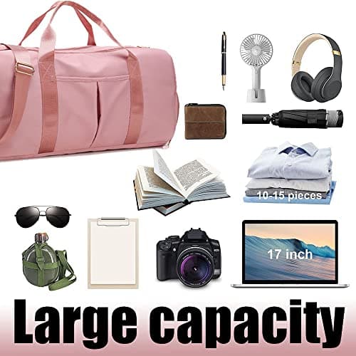 Hixingo Gym Bag with Shoe Compartment Travel Duffle Bag for Men and Women 45L Waterproof Light Weight Sports Bags for Weekender Swimming Football Basketball (45L,Yellow) — view 3