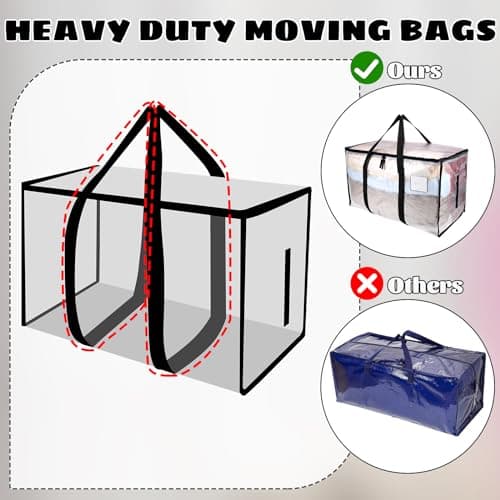 Dntorx 8 Pack 90L Moving Bags Heavy Duty Storage Bag Dorm Moving Essential — view 4