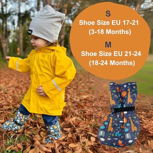 HECKBO Baby rain Booties rain Shoe Covers 3-18 Months - Jungle - Waterproof Fleece Lining Overshoes Crawling Shoes — view 3