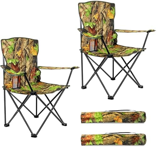 Crystals Set of 2 Folding Camping Chair Heavy Duty Structure, Waterproof & Foldable with Cup Holder & Side Pockets, Ideal for Garden, Fishing, Picnic, Camping & Travel Comfort