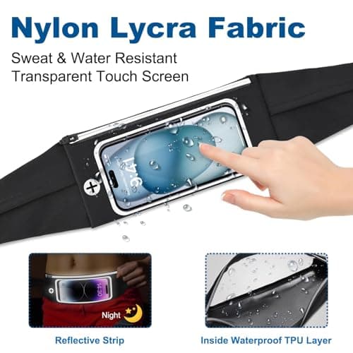 HAISSKY Running Belt with Touch Screen,Adjustable Waistpack for 6.9" Phones — view 4