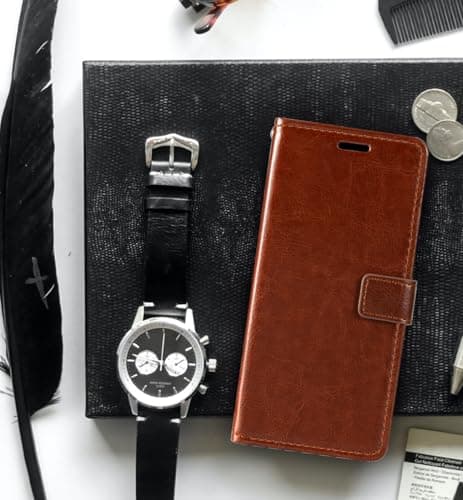 Shantime Wallet Leather Case for ZTE Telstra 5G Hotspot 2 - Brown — view 6