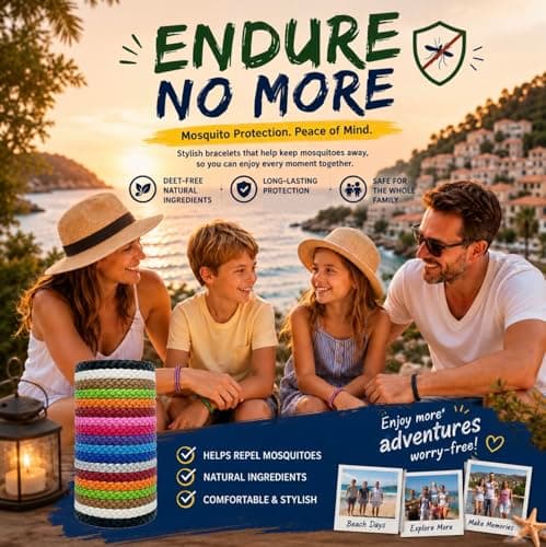 PR0TEX 18 Pack Mosquito Repellent Bracelet, Adjustable Leather Deet-Free Wrist Bands, Powerful Effective Protection, Insect Repellent Bracelets for Adults & Kids, Resealable Pack. — view 2
