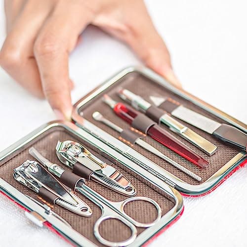 ONE BEST DEAL Nail Care Kit | Manicure & Pedicure Sets with Travel Case | Stainless Steel Nail Cutter Set Perfect for Men and Women | Cuticle Gift Set Tool (9 Pcs Nail Set) — view 6