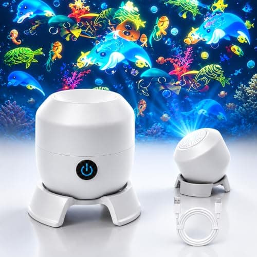 Dynamic Rotating LED Night Light Projector, Kids Ocean Projector Light