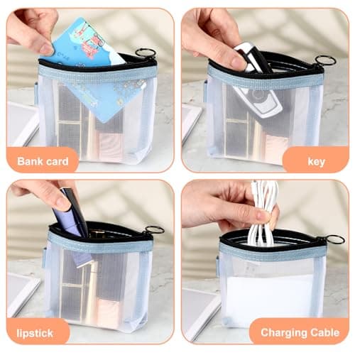 Gjinxi 2 Pc Mini Zipper Toiletry Bag,Mini Mesh Makeup Bag,Small Make Up Bag — view 4