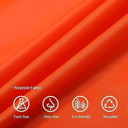Royalotic Rain Poncho Reusable Adult Waterproof Hood Raincoat Packable Rain Jacket Zipper Rainwear Lightweight Cape with Pocket (orange) — view 5