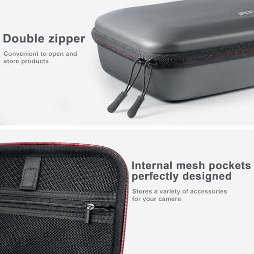 FiTSTILL Large Carrying Travel Storage Case for DJI Action 6/5pro/4/3/2,Go Pro Hero 13/12/11/10/9/8/7/6/5/Hero 4K,MAX2/MAX360 2025,Insta 360 X5/X4/X3/GO Ultra/AcePro2/AcePro — view 6