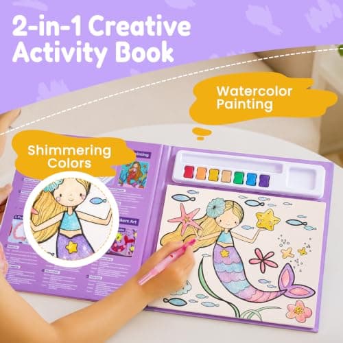 JoyCat Paint with Water Coloring Books & Creative Sticker(Ocean Princess) — view 4