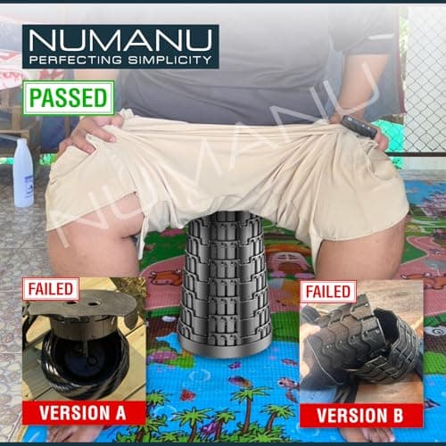 NUMANU - Enhanced Foldable Stool 2025, maximum 272.2 kg, adjustable height retractable telescopic seat, portable foldable stool, travel chair, foldable camping seat or footrest — view 4