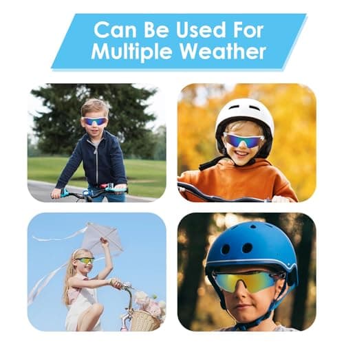 2 Pack Kids Sunglasses UV400 for Boys Girls Fashionable Sports Glasses — view 6